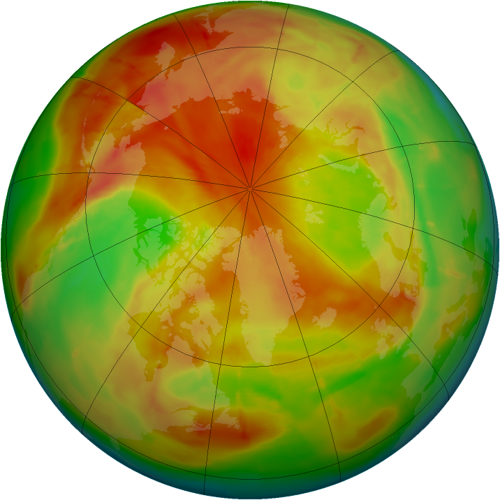 Arctic ozone map for 20 April 2010